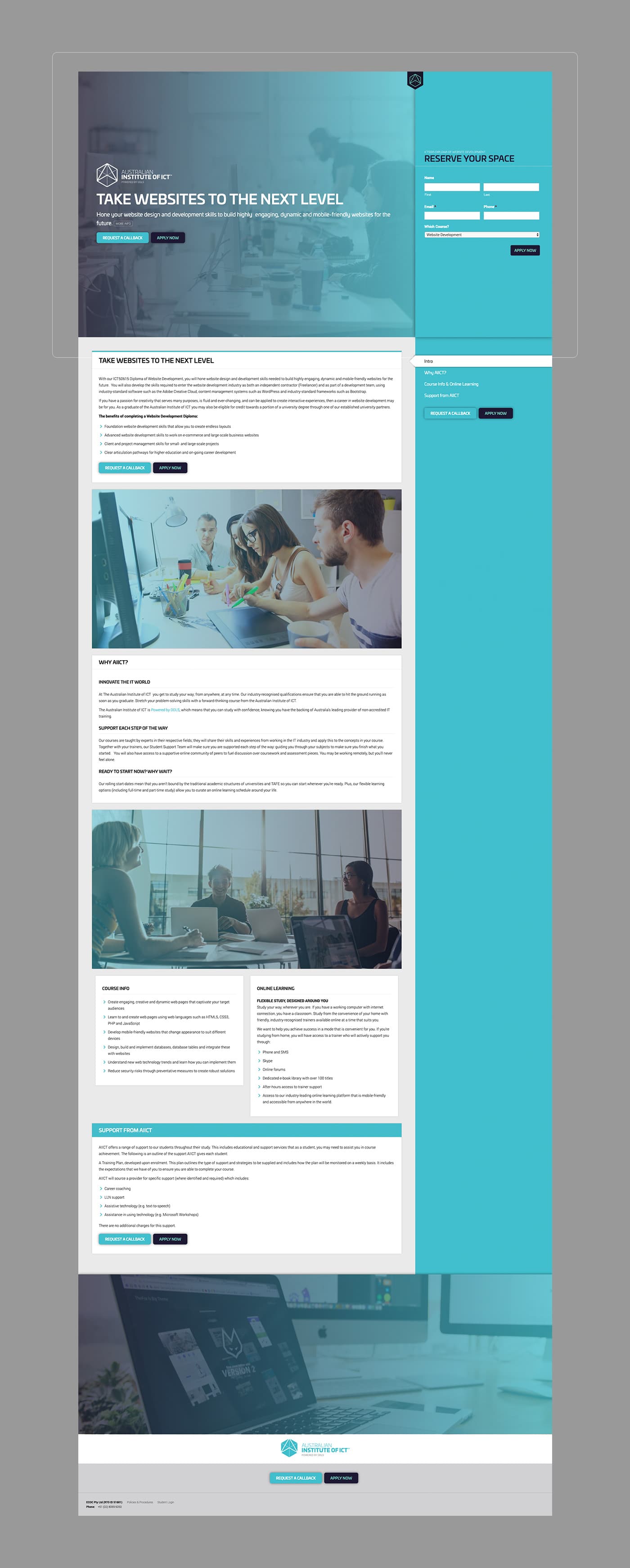 AIICT landing page design - full design