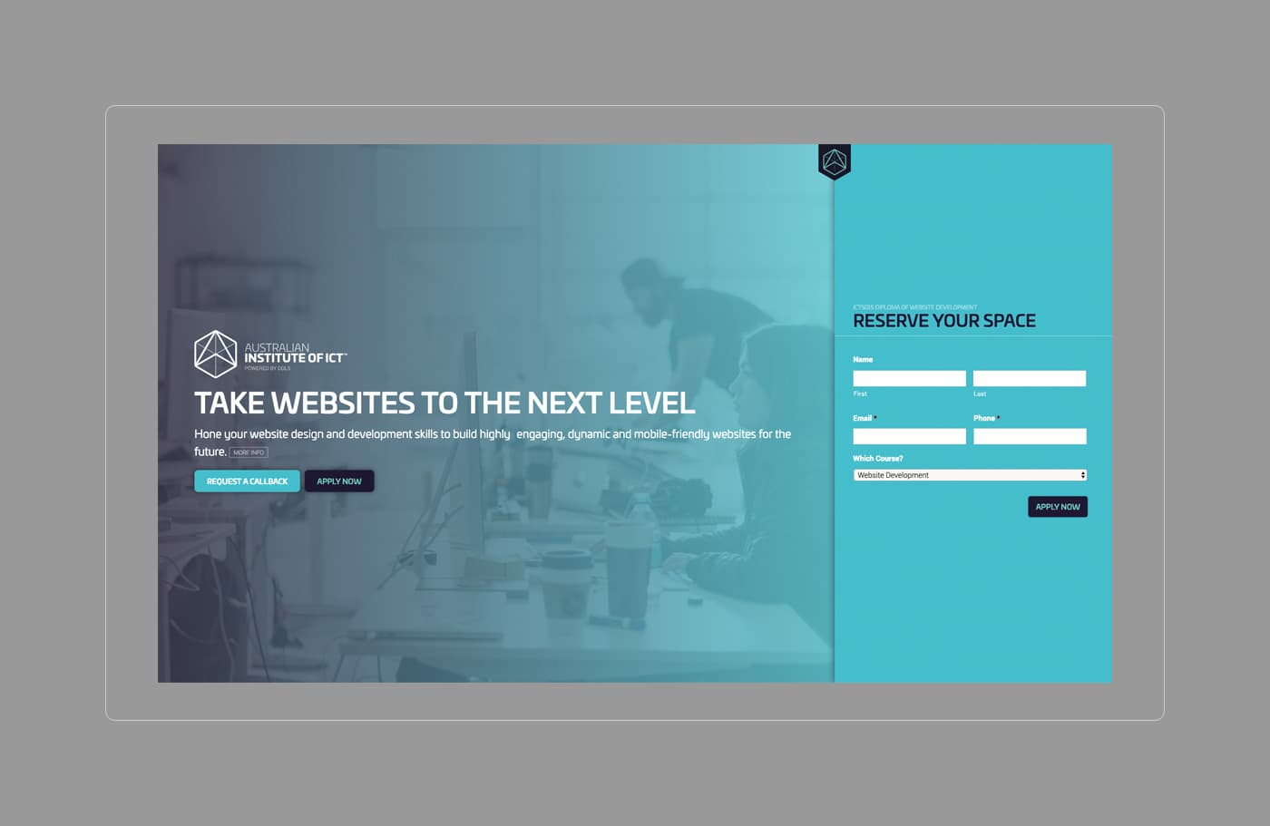 AIICT landing page design